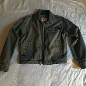 Urban Outfitters Cropped Denim Zip Jacket
